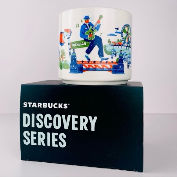 Starbucks Discovery Series Chicago Ceramic Coffee Mug, 14oz, White and Blue - Picture 3 of 5
